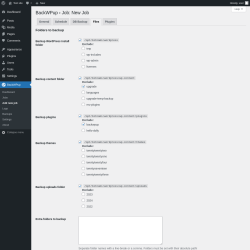 Page screenshot: BackWPup → Add new job → Files