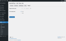 Page screenshot: BackWPup → Add new job → Plugins