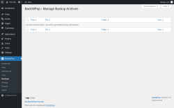 Page screenshot: BackWPup → Backups
