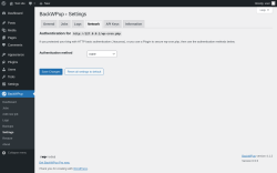 Page screenshot: BackWPup → Settings → Network