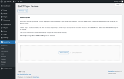 Page screenshot: BackWPup → Restore