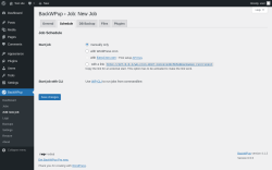 Page screenshot: BackWPup → Add new job → Schedule