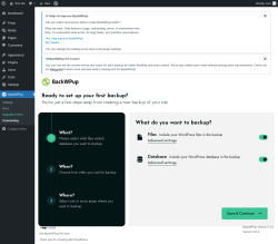 Page screenshot: BackWPup → Onboarding