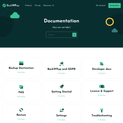 Page screenshot: BackWPup &rarr; Docs