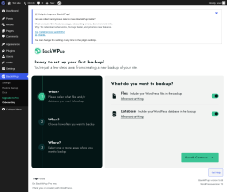 Page screenshot: BackWPup &rarr; Onboarding