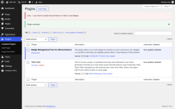 Page screenshot: Plugins &lsaquo; Test site &mdash; WordPress
