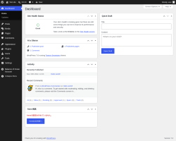 Page screenshot: Dashboard &lsaquo; Test site &mdash; WordPress