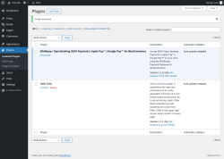 Page screenshot: Plugins &lsaquo; Test site &mdash; WordPress