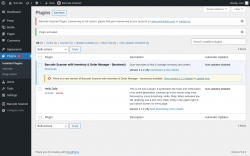 Page screenshot: Plugins &lsaquo; Test site &mdash; WordPress