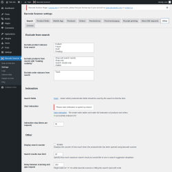 Page screenshot: Barcode Scanner &rarr; Settings &rarr; Other