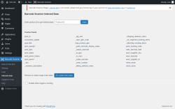 Page screenshot: Barcode Scanner &rarr; Indexed data