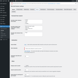 Page screenshot: Barcode Scanner &rarr; Settings &rarr; Orders
