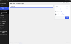 Page screenshot: Basic Landing Pages &rarr; Add New Landing Page