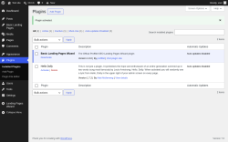 Page screenshot: Plugins &lsaquo; Test site &mdash; WordPress