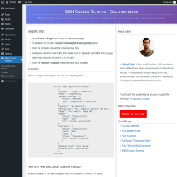 Page screenshot: BBH Custom Schema &rarr; Documentation