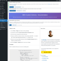 Page screenshot: BBH Custom Schema &rarr; Documentation