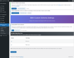 Page screenshot: BBH Custom Schema &rarr; Settings