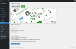 Page screenshot: Settings → bbPress Voting → Go Pro!