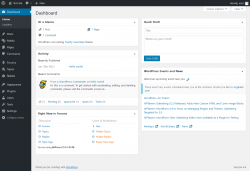 Page screenshot: Dashboard &lsaquo; Test site &mdash; WordPress