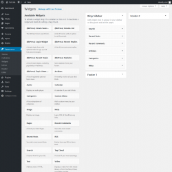 Page screenshot: Widgets &lsaquo; Test site &mdash; WordPress