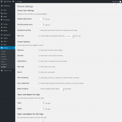 Page screenshot: Settings &rarr; Forums