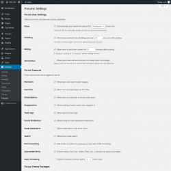 Page screenshot: Settings &rarr; Forums