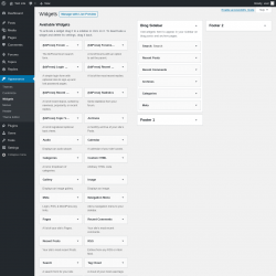 Page screenshot: Widgets &lsaquo; Test site &mdash; WordPress