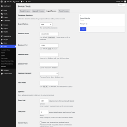 Page screenshot: Tools &rarr; Forums &rarr; Import Forums