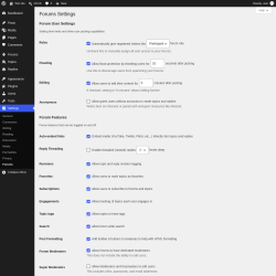 Page screenshot: Settings &rarr; Forums