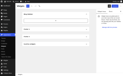 Page screenshot: Widgets &lsaquo; Test site &mdash; WordPress