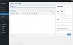 Page screenshot: Forums &rarr; Add New