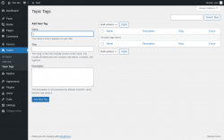 Page screenshot: Topics &rarr; Topic Tags
