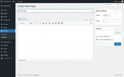 Page screenshot: Replies &rarr; Add New