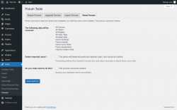 Page screenshot: Tools &rarr; Forums &rarr; Reset Forums
