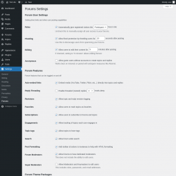 Page screenshot: Settings &rarr; Forums