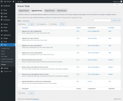 Page screenshot: Tools &rarr; Forums &rarr; Upgrade Forums