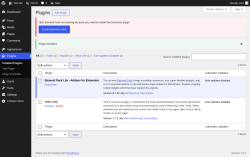 Page screenshot: Plugins &lsaquo; Test site &mdash; WordPress