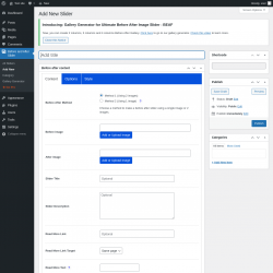 Page screenshot: Before and After Slider → Add New