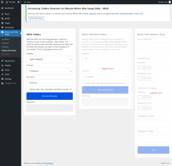 Page screenshot: Before and After Slider → Gallery Generator
