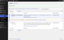 Page screenshot: Plugins &lsaquo; Test site &mdash; WordPress