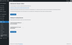 Page screenshot: Settings &rarr; Advanced Classic Editor
