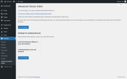 Page screenshot: Settings &rarr; Advanced Classic Editor