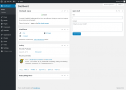 Page screenshot: Dashboard &lsaquo; Test site &mdash; WordPress