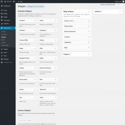 Page screenshot: Widgets &lsaquo; Test site &mdash; WordPress