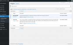 Page screenshot: Plugins &lsaquo; Test site &mdash; WordPress