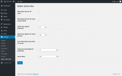 Page screenshot: Settings &rarr; Better Admin Bar