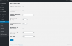 Page screenshot: Settings &rarr; Better Admin Bar