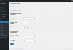Page screenshot: Settings &rarr; Better Admin Bar
