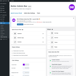 Page screenshot: Settings &rarr; Better Admin Bar