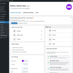 Page screenshot: Settings &rarr; Better Admin Bar